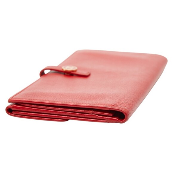 CHANEL Red Leather Wallet